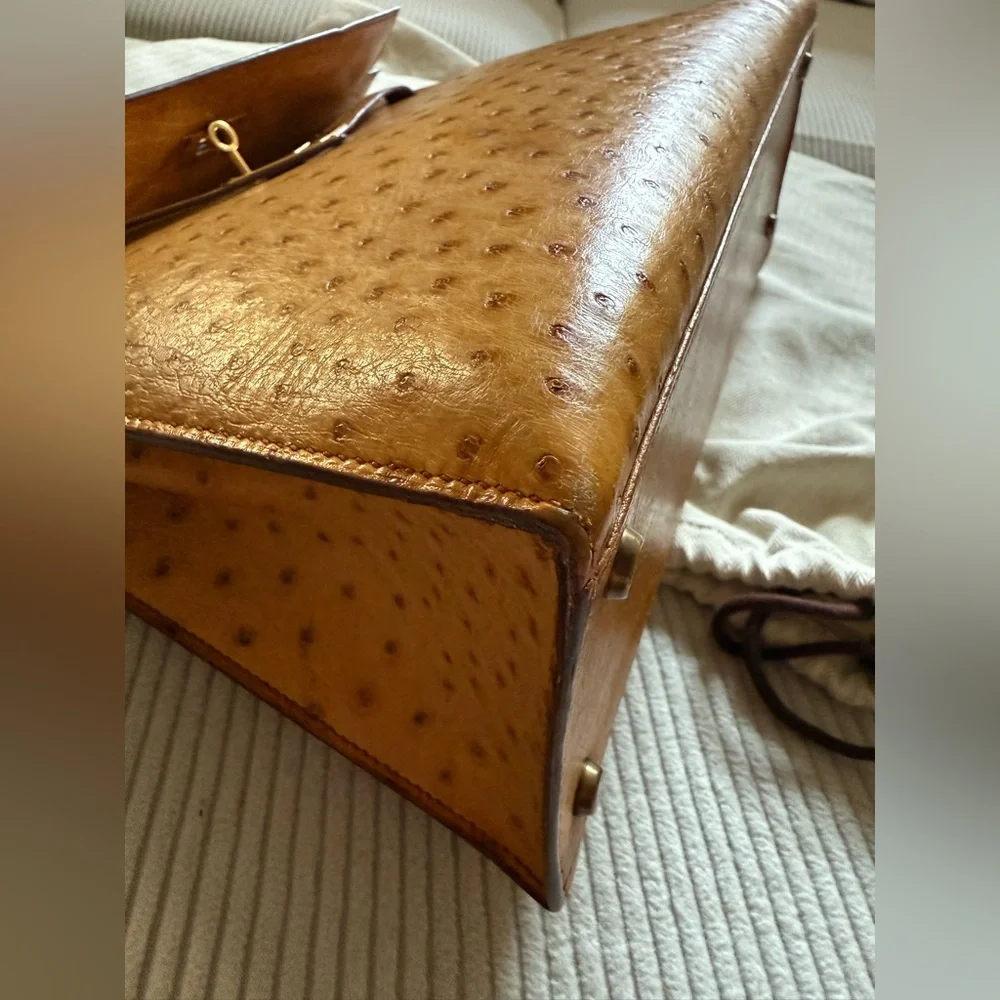 Hermes Cognac Ostrich Leather Kelly 32 - Picture 11 of 16